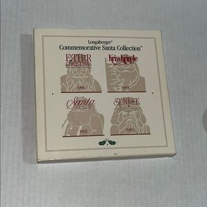 Vintage Longaberger Commemorative Santa Collection Pewter Ornaments - Box of 4